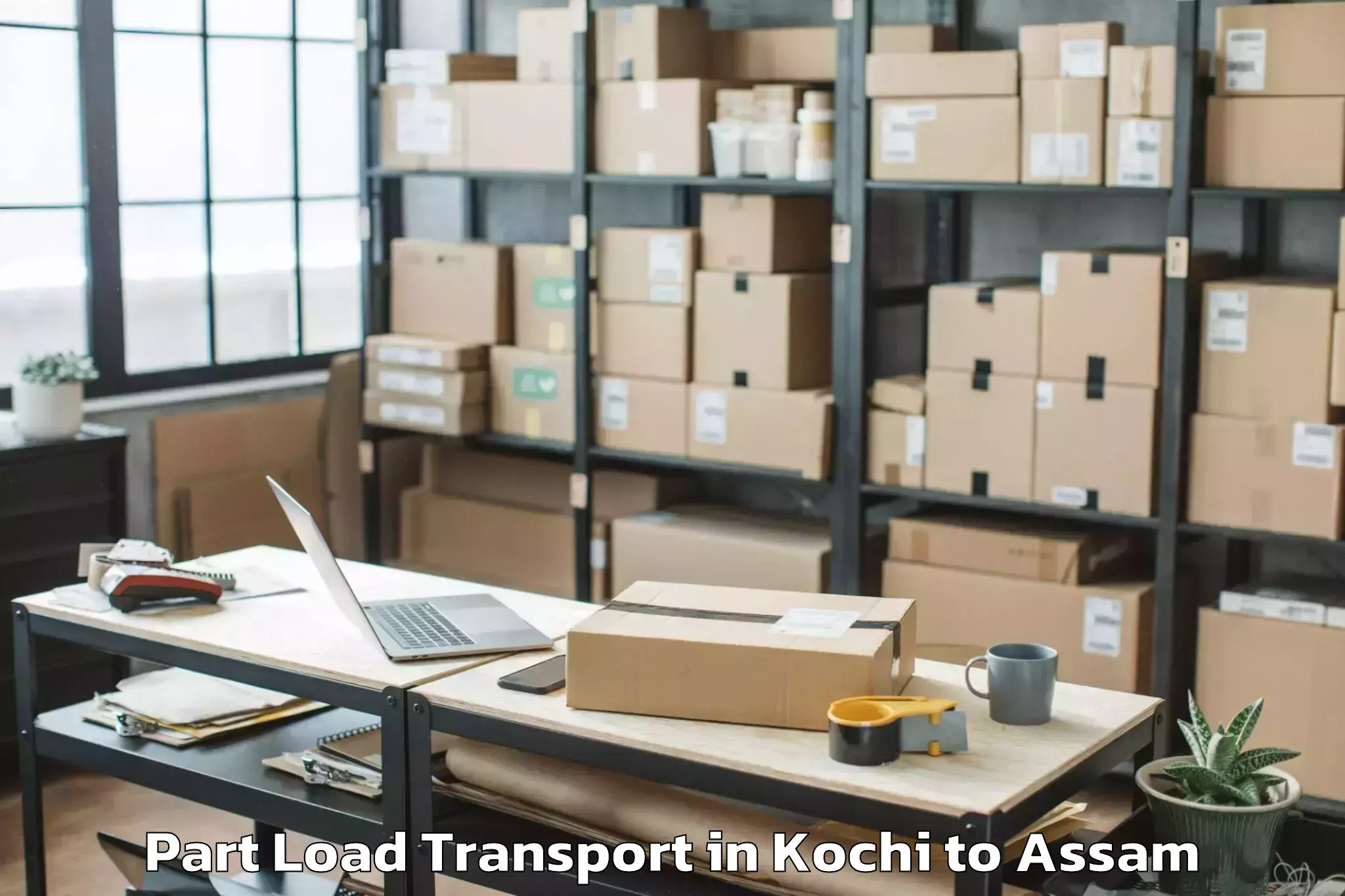 Book Kochi to Borjhar Airport Gau Part Load Transport Online